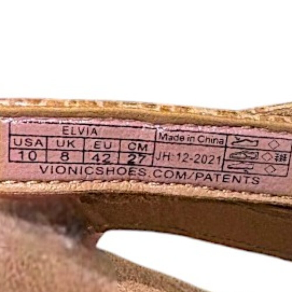 Vionic Adjustable Slip-on Orthotic Thong Sandal Toffee/Brown Size 10 - Picture 9 of 9